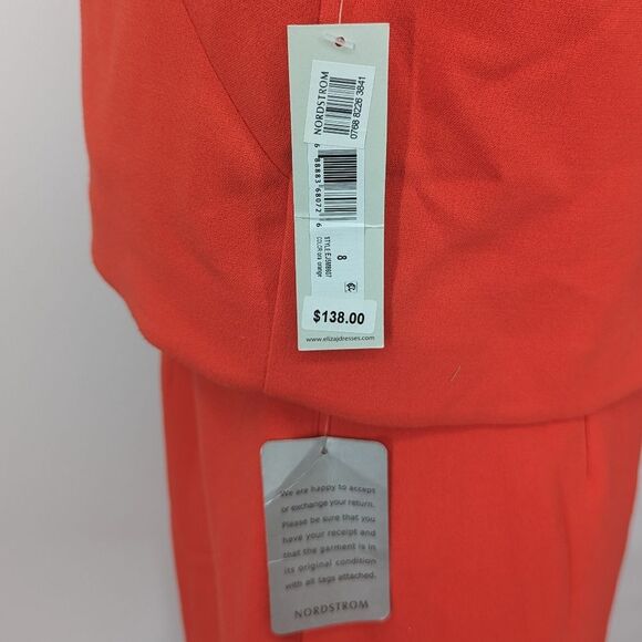 Eliza J Nordstrom Red Crepe Popover Sleeveless Mini Dress Size 8 NWT - Picture 9 of 12